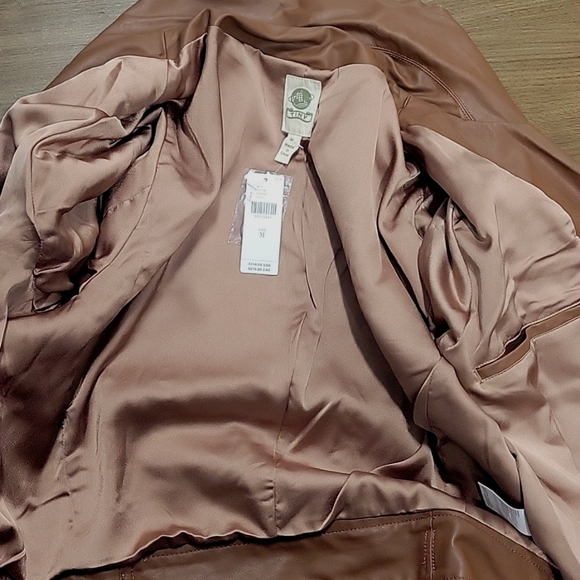 Anthropologie x Tiny Chocolate Faux Leather Trucker Button Jacket-NWT-Si… - Picture 12 of 17
